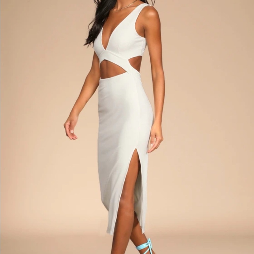 Lulu's White Cutout Midi Dress